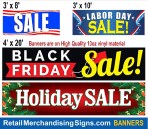 HOLIDAY BANNERS SIGNS WINDOW POSTERS FOR RETAIL STORES